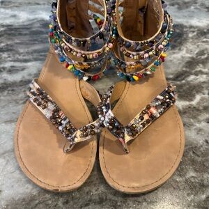 Zigi Soho Colorful Beaded Women's Sandals Size 7.5